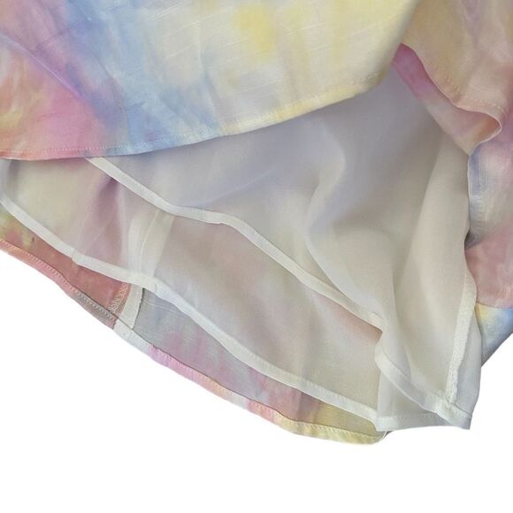 NWT Le Lis Tye Dye Pastel Sleeveless Party Boho Festival Summer Mini Dress - Picture 4 of 7
